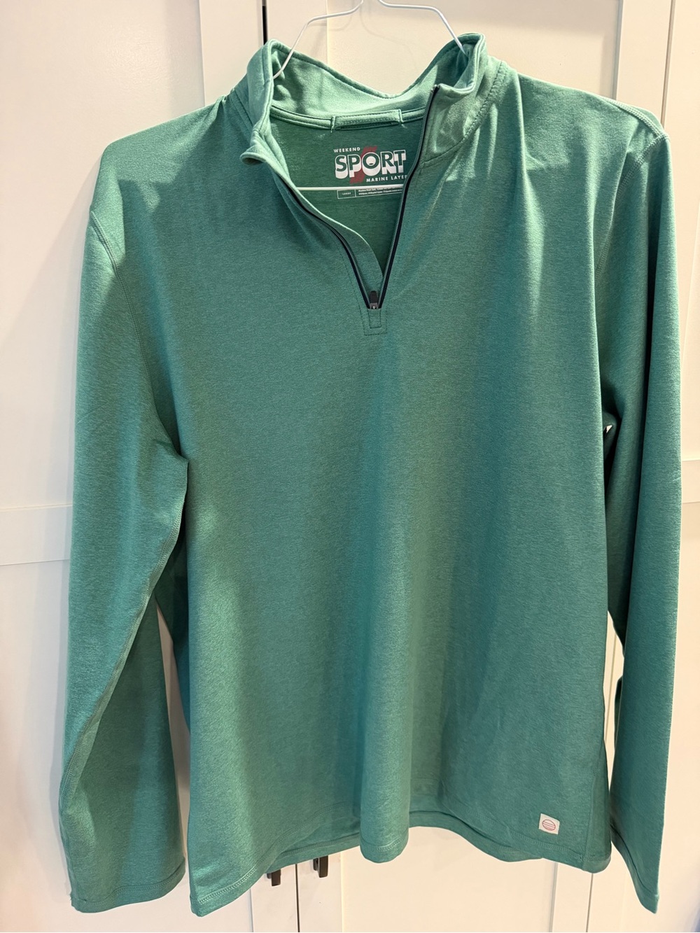 Marine Layer Sport Quarter-Zip Pullover Sweater - Green